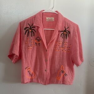 Urban Outfitters Pink Tropical Top